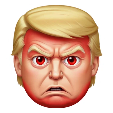 Donald Trump angry with red face sticker