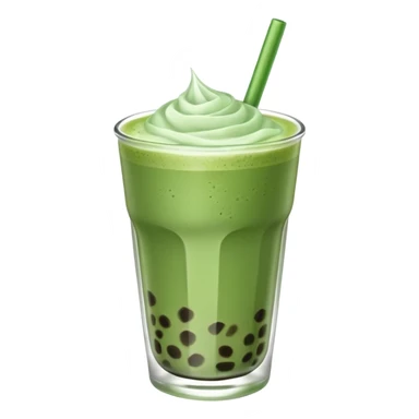 matcha latte with boba and ice sticker