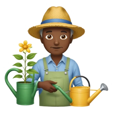 dark skin grandfather gardener sticker