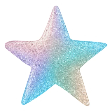 tiny star with rainbow shimmer, glamorous and stylish, no background sticker
