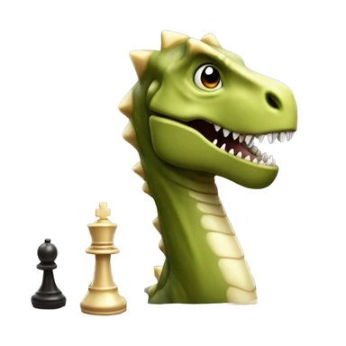 dinosaur holds a queen chess piece in its paw sticker