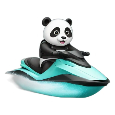 panda on a jetski sticker