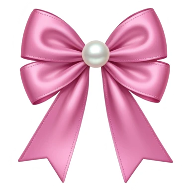 Pink bow with hanging pearl sticker