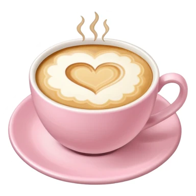 Coffee with a latte art heart in soft pink, beige and yellow pastel colors sticker