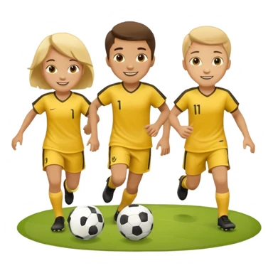 kids play soocer in yellow dress, boys sticker
