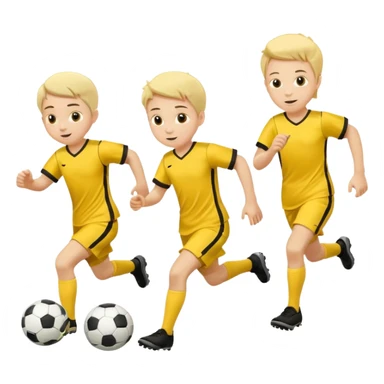kids play soocer in yellow dress, boys sticker