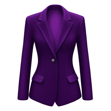 Realistic isolated dark purple velvet feminine fashion blazer. sticker
