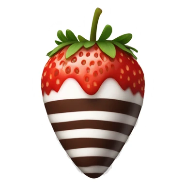 Single Chocolate covered strawberry with white stripes sticker