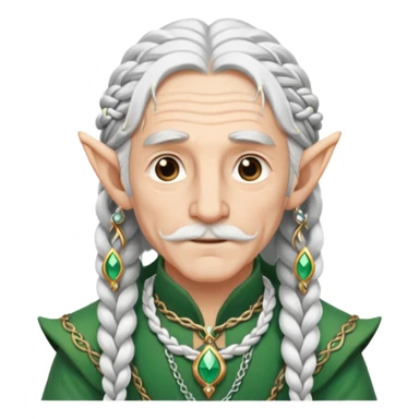 elves with braided hair old man sticker