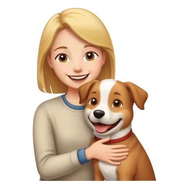 person petting a happy dog sticker