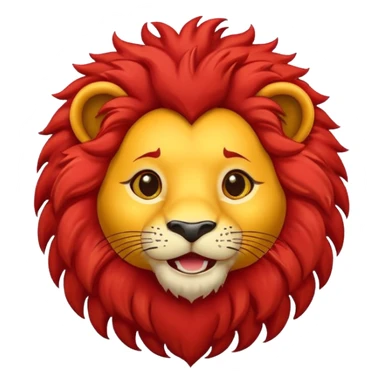 cute Galatasaray lion mascot emoji with red and yellow details sticker