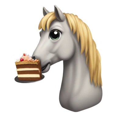 Horse eating cake sticker