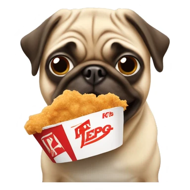 Pug eating kfc sticker