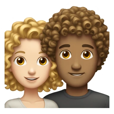 Curly haired white girl with curly haired white man sticker