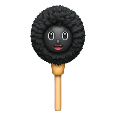 boom fluffy microphone with stick sticker