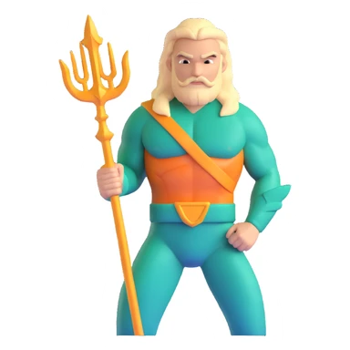 Jason Momoa as Aquaman with trident sticker