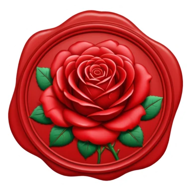 red rose wax seal sticker