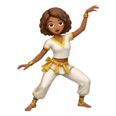 Mulher dançando capoeira com roupa de capoeira  sticker