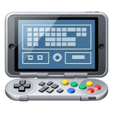 Professional icon for Game Design: a computer screen with a game interface, 3D models, pixel art, wireframe, and design tools like a grid and stylus. Gamepad. The icon should represent the technical and creative aspects of game development. Transparent background. sticker