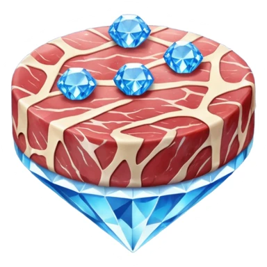 Meat with diamond textur and blue color sticker