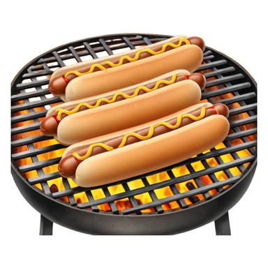 bbq hot dogs on grill sticker