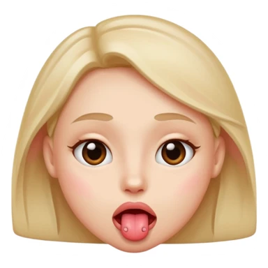 a blushing face with a tongue out and eyes crossed over sticker