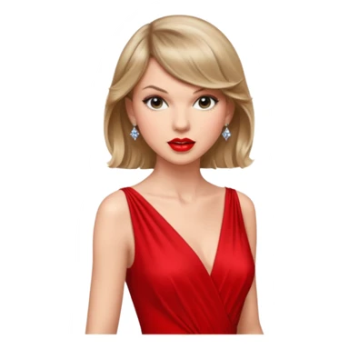 Taylor Swift red lips and elegant look sticker