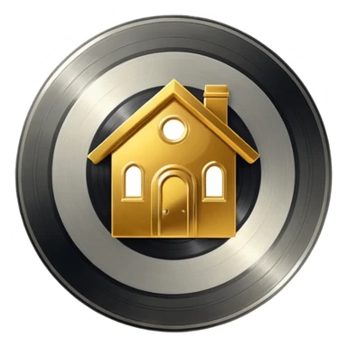 platinum vinyl with a golden house logo in the middle sticker