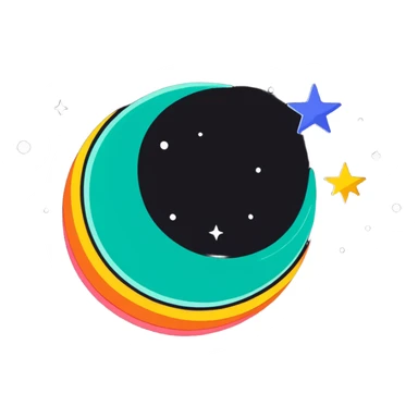 colorful galaxy with stars sticker