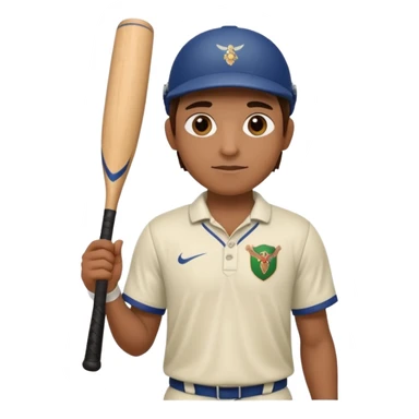emoji of a cricket player holding a bat, inspired by the movie Jersey sticker