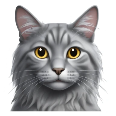 fold-eared long-haired gray cat sticker