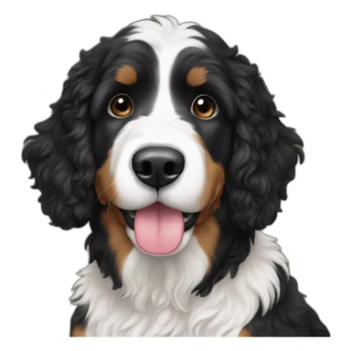 black white bernedoodle sticker