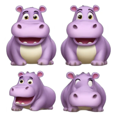 The hippopotamus moto moto from the Madagascar cartoon sticker