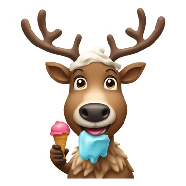 reindeer with icecream sticker