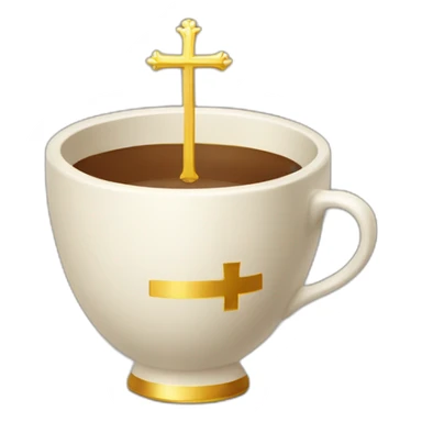 royal empty Christian cup for the winner with a cross on royal background sticker