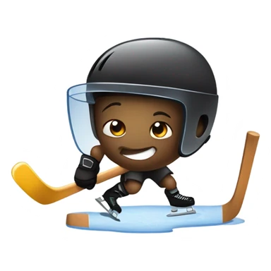 poop playing hockey sticker