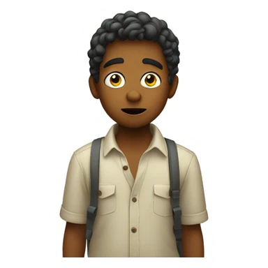 confused boy outdoors in shirt sticker