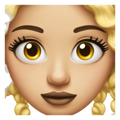 Emoji with lashes and lipgloss  sticker