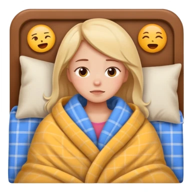 cute girl cosy blanket emoji sleepy in  sticker