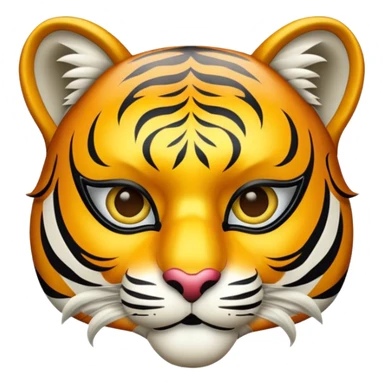 tiger with glamorous masquerade mask sticker