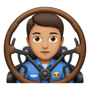 driver holding a steering wheel sticker
