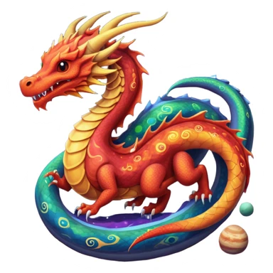 um dragão de planetas sticker