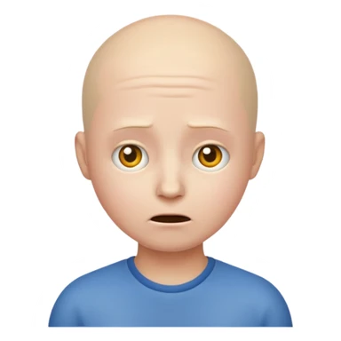 anxious emoji no hair sticker