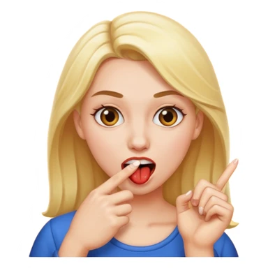 Una mujer mordiendose el dedo sticker