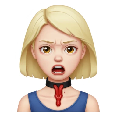 Angry girl chocking her own neck sticker