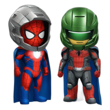 Halo Spartan and Spiderman sticker