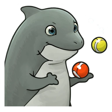 Dolphin juggling balls sticker