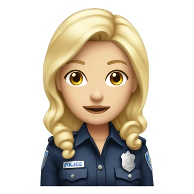 Blonde female in glittery police outfit sticker