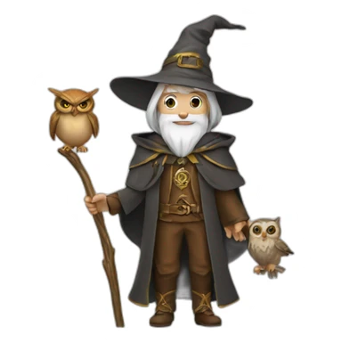 A wizard with an owl sticker