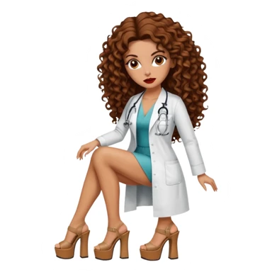 Sensual Spanish Lilith core evil surgeon.hair is brown long and  curly with 7 inch platform heels.she is a  Surgeon that works for the cartel sticker